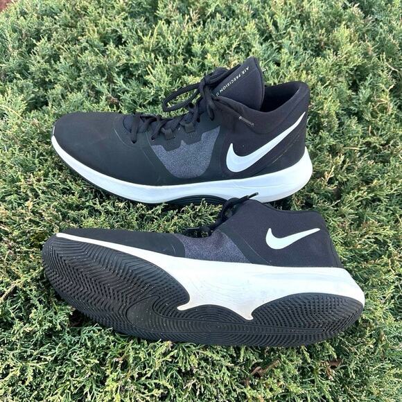 Nike Air Precision II  Men's Basketball Athletic Shoes Size 12 Black And‎ White - Picture 4 of 12